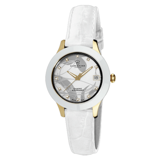 Christina London Ceramisk dameur med diamant og safir fra Collect serien  Dameur, 308GWW
